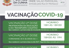 Vacinação primeira dose 24 anos ou mais e segundas doses