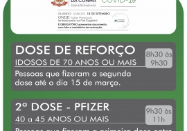 Vacinação segunda dose e reforço