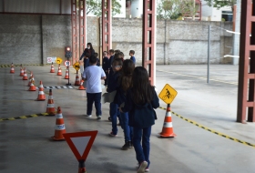 Atividades da Escolinha do Trnsito seguem at o fim do ms de maio.